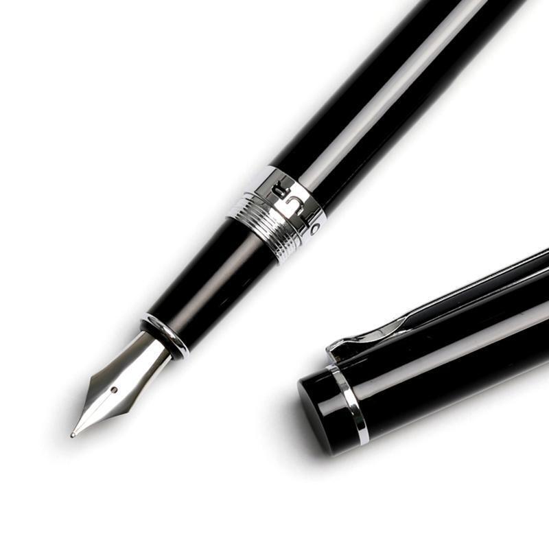 Metal Fountain Pen Gift Writing Pen F Nib Refillable Converter Piston-Filled
