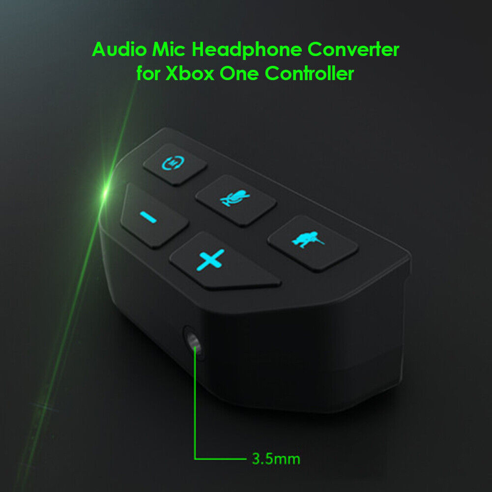 Stereo Headset Adapter Audio Mic Converter for Xbox One Controller (Black)