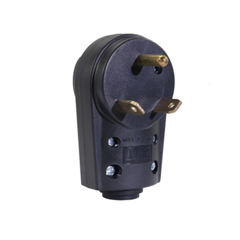 TT-30P RV Replacement Male Plug 125V 30 Amp with Disconnect Handle Black