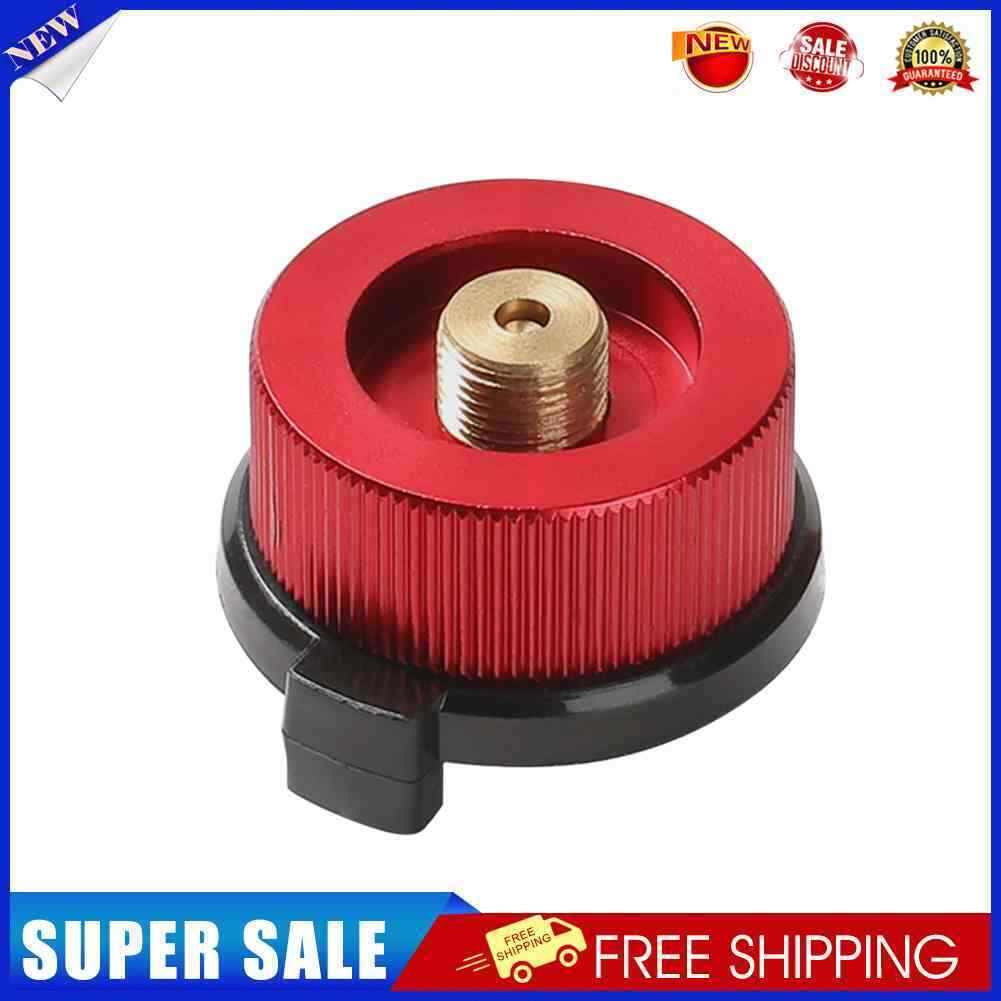 Outdoor Camping Hiking Stoves Adapter Split Gas Furnace Converter (Red)