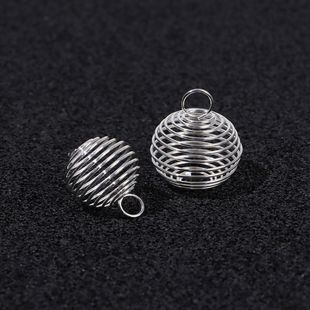 Jewelry Making Charms Necklace Cage Pendants Stone Holder Spiral Bead Cages