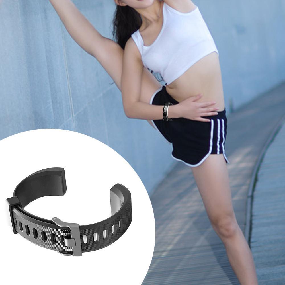 Silicone Sport Wrist Strap Watch Band for ID115Plus HR Smartwatch (Black)