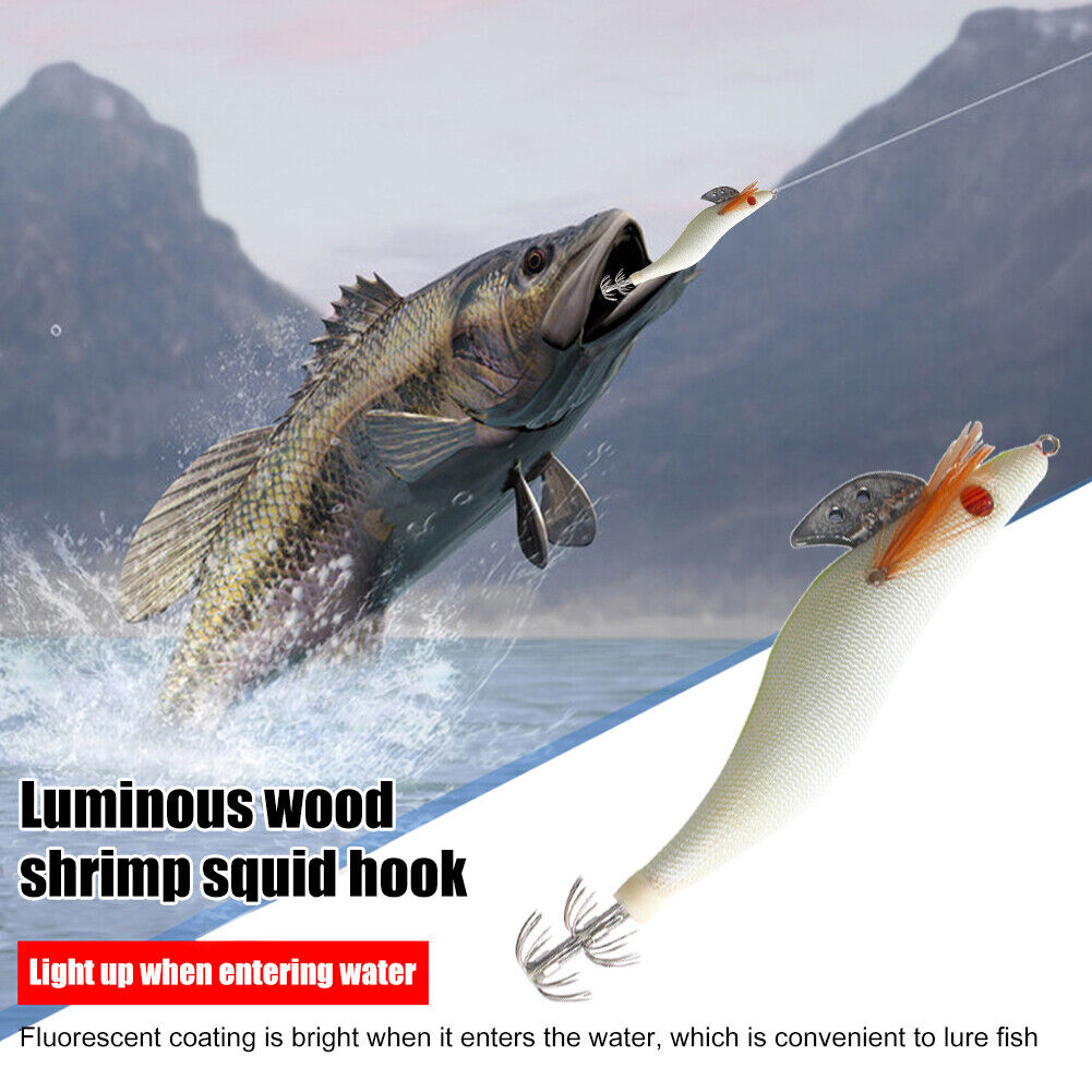 Luminous Shrimp-Shaped Squid Jig Fishing Hook Lure Fishing Octopus Hooks