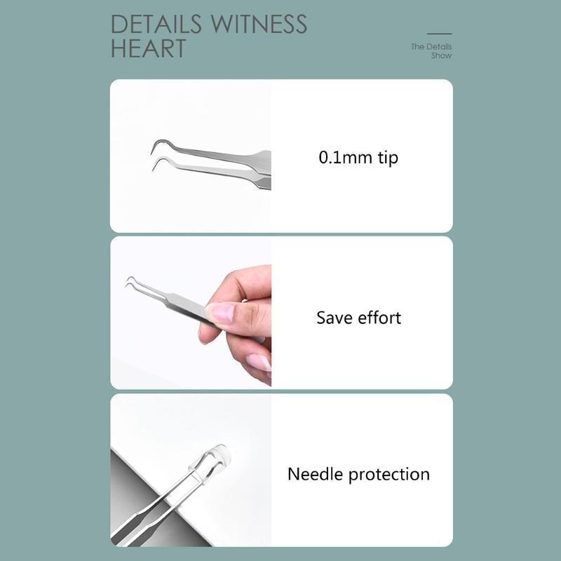 Blemish Extractor Tool for Remove Blackhead Acne Pimple Bend Curved Tweeze