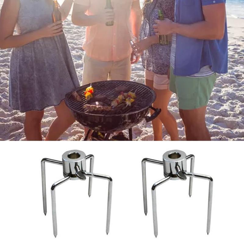 2 Pcs Stainless Steel Grill Rotisserie Forks Multifunctional Four-claw Barbecue