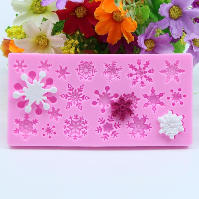 2 Pack Silicone Moulds Chocolate Cake Moulds DIY Snowflakes Shape Fondant Baking