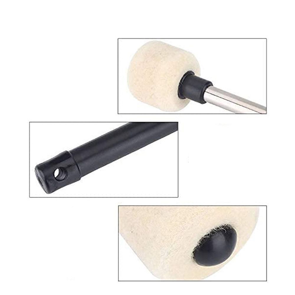 Instrument Stainless Steel Wool Felt Drum Stick Drum Kit Snare Stick JazzDrum