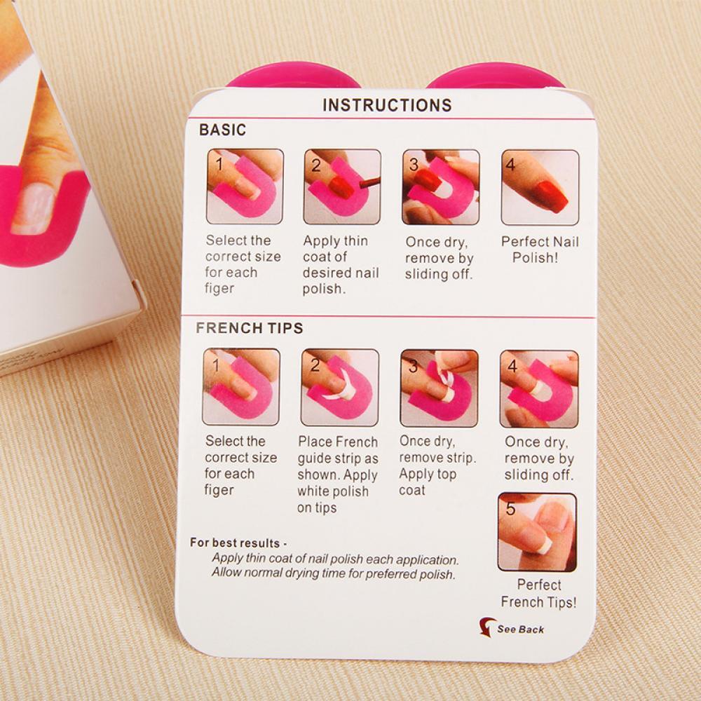 26pcs Tips Case Finger Cover Shield Stencil Tool Nail Polish Mold Protector