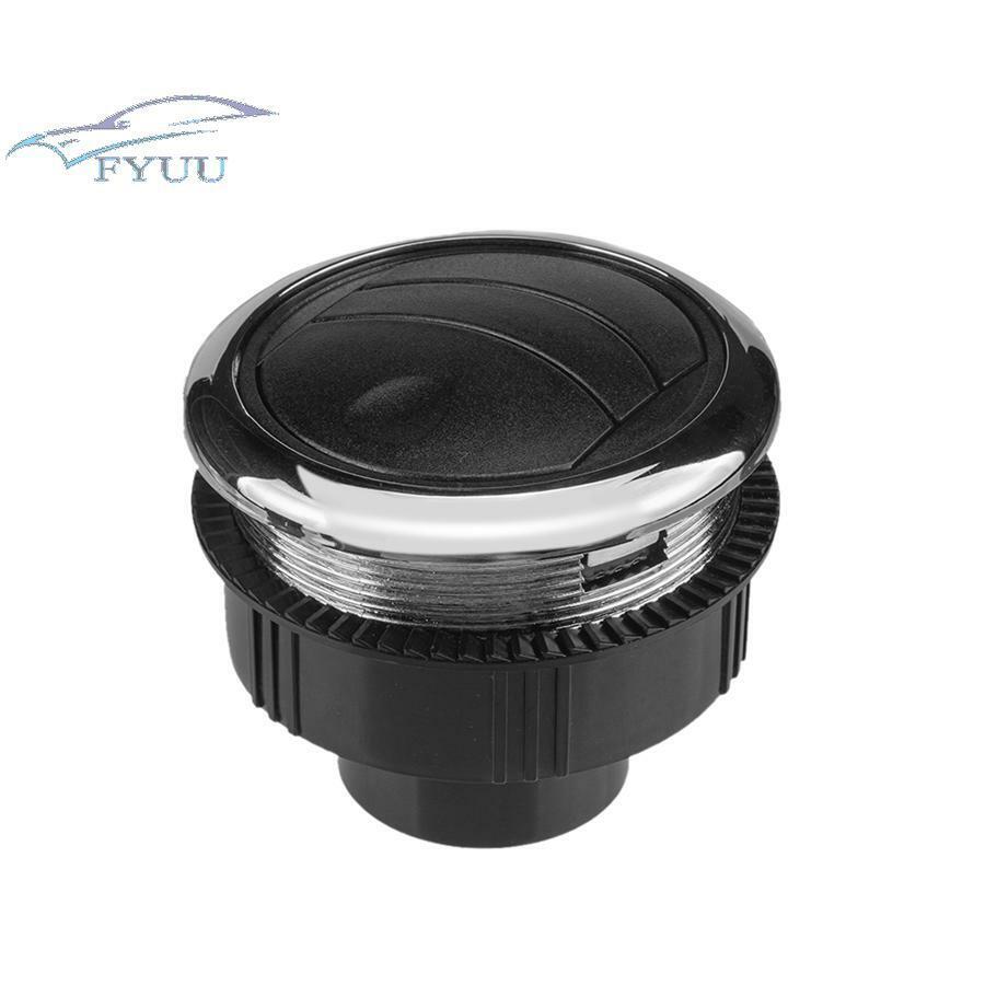RV Boat Passenger Cars 75mm A/C Air Conditioning Outlet Vent Black & Chrome 2x