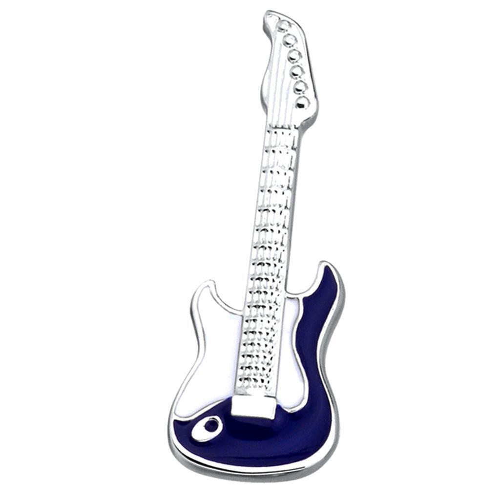 Chic Guitar Musical Instruments Enamel Guitar Brooch Pin Brass Corsage Badge
