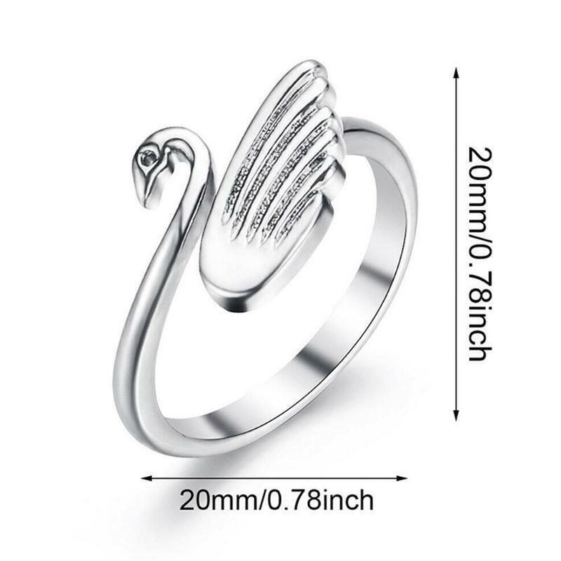 Swan Crochet Loop Ring Adjustable Braided Ring Open Finger Ring Knitting Jewelry