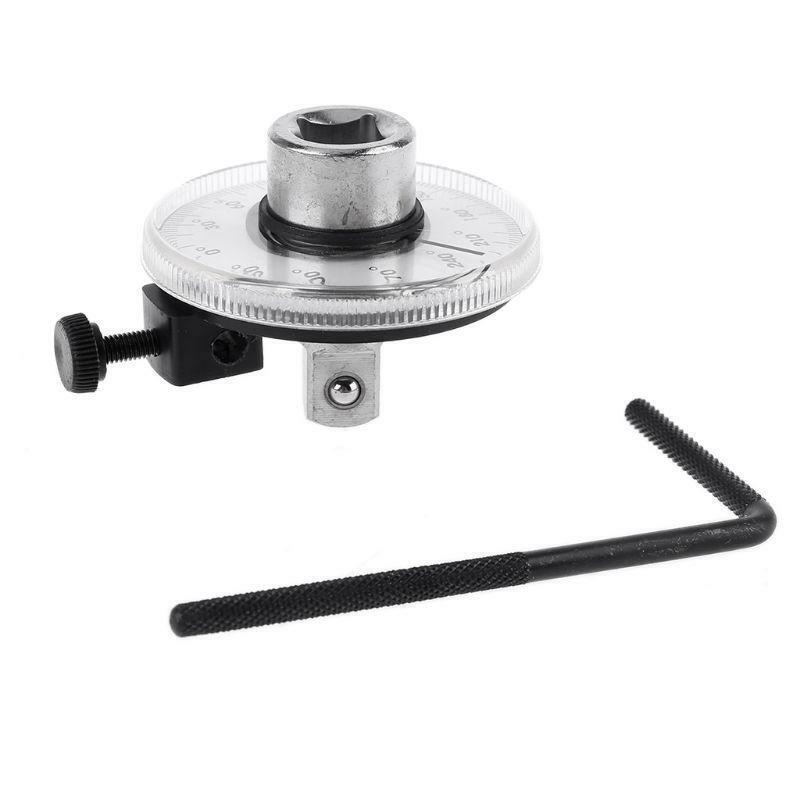 1/2" Drive Torque Angle Gauge Automatic Rotation 360° Protractor with Wrench