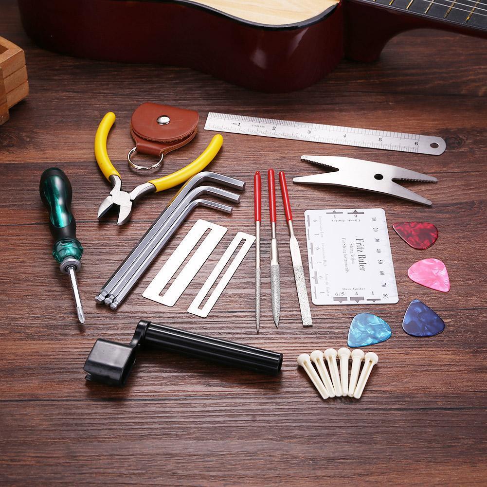 Guitars Repair Maintenance Tool Set Guitar Toolkit with String Cutter Ruler