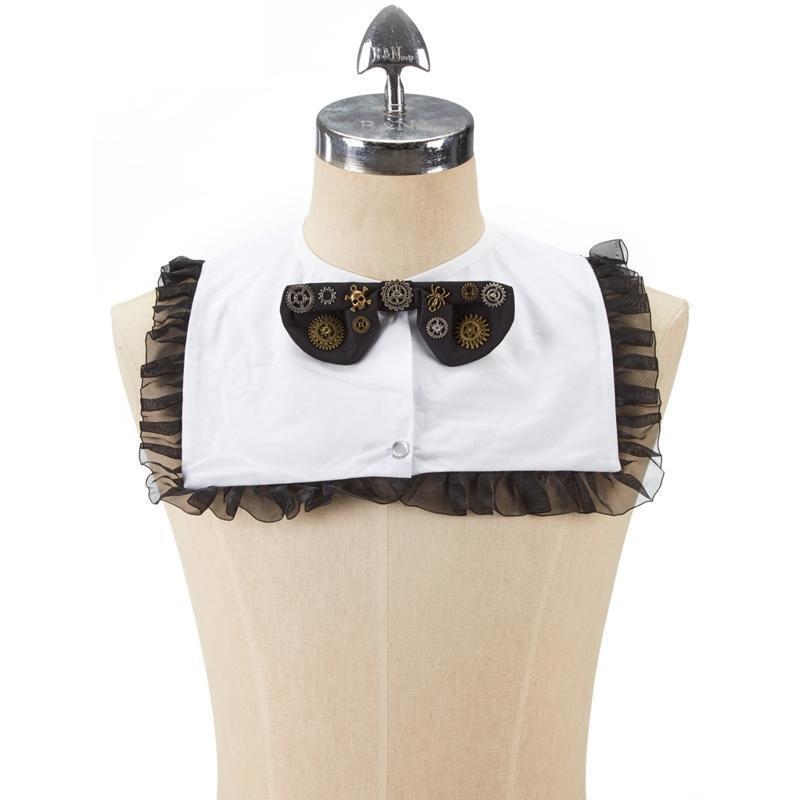 Half Shirt Crop Top Steampunk Bowknot False Collar Apparel Accessories for Women