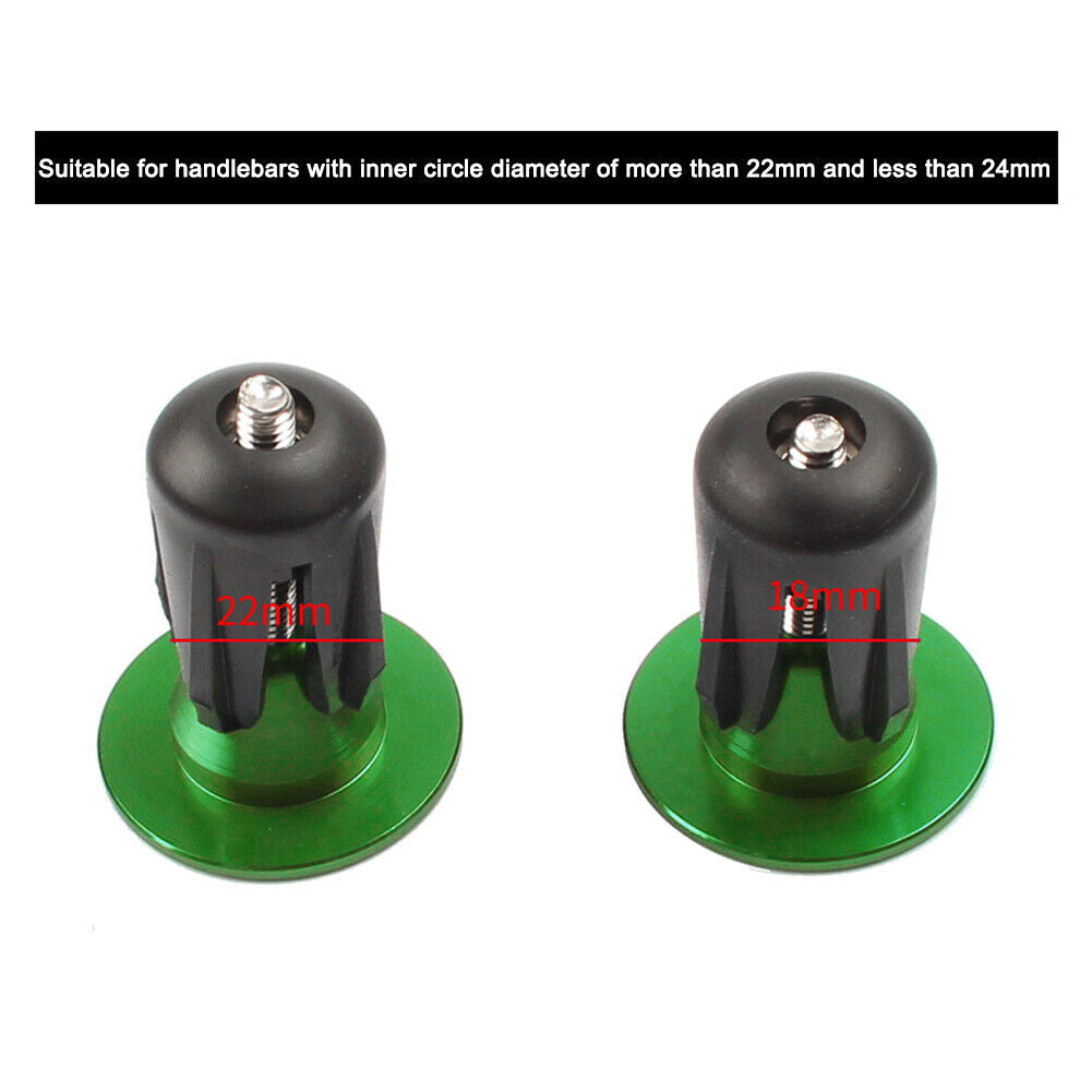 MEROCA 2pcs Bicycle Bar Grips End Cap Road Bike Handlebar End Plug (Green)