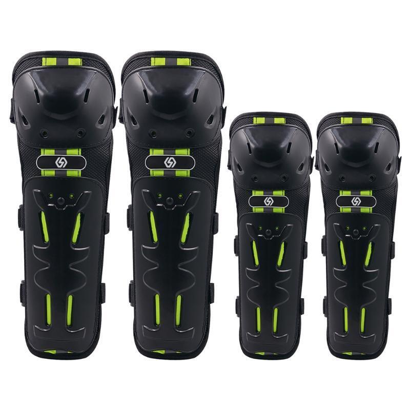 4PCS Motorcycle Knee Pads Elbow Leggings Motocross Cycling Night Reflective Safe