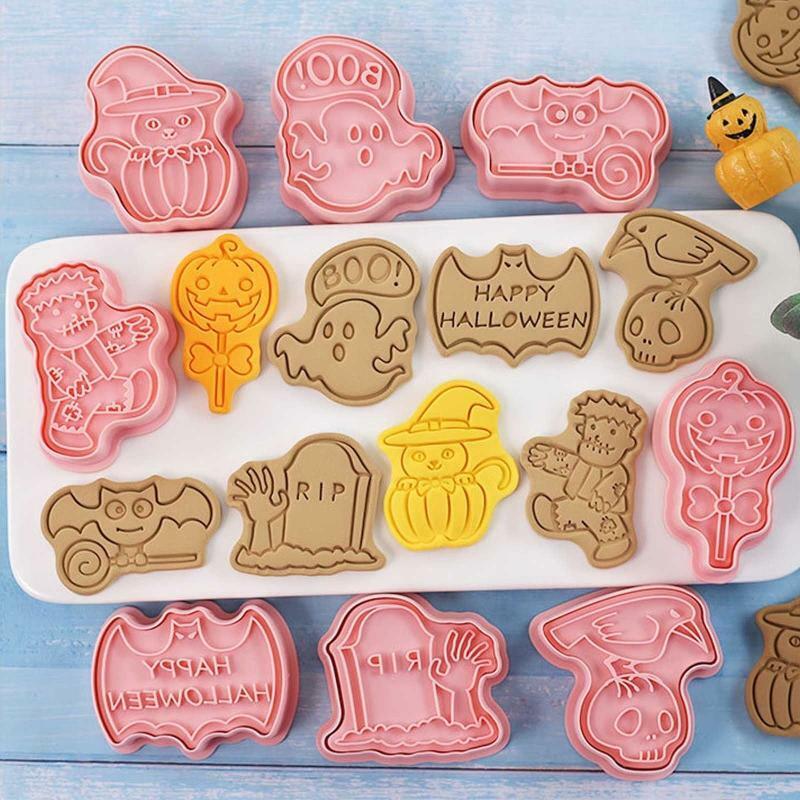 Halloween Cookie Cutters Plastic Material Cutter Halloween Series Biscuit Moulds