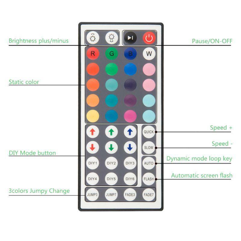 Flexible Strip Light 5050 RGB LED SMD Remote Fairy Lights for Room Party Bar