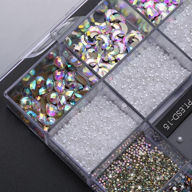 21 Grids DIY Accessories Suit Shiny Jewels Rhinestones in a Storage Organizer