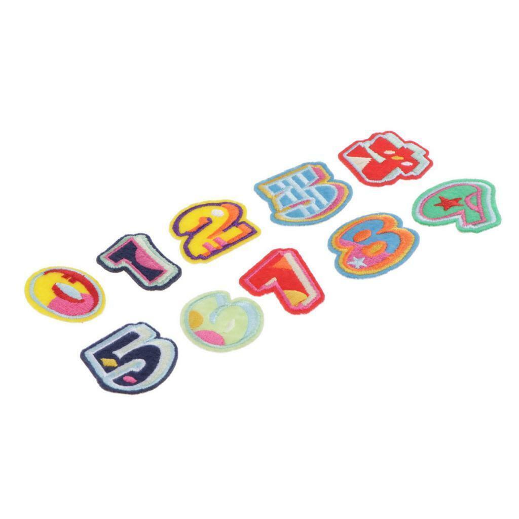 10pcs 0-9  Patches  Applique Fabric Clothes Coat Ornaments