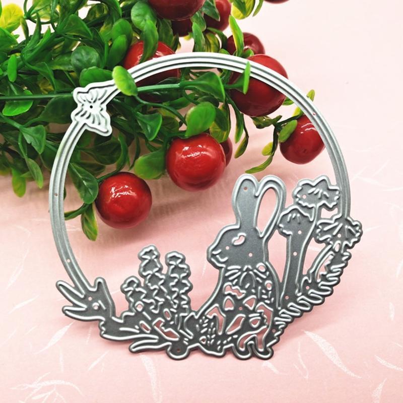 Bunny Wreath Metal Cutting Dies Stencil Scrapbooking DIY Album Stamp Paper Card