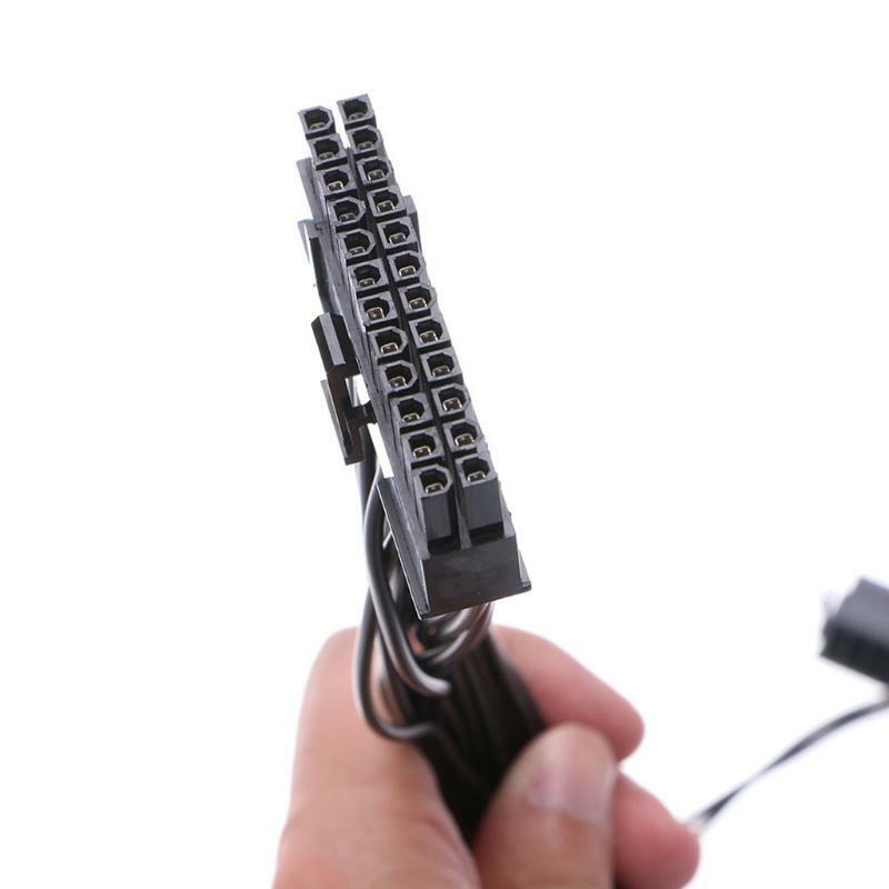 Dual Power Supply Adapter Cable 24-pin ATX Motherboard For Synchro Start Mining