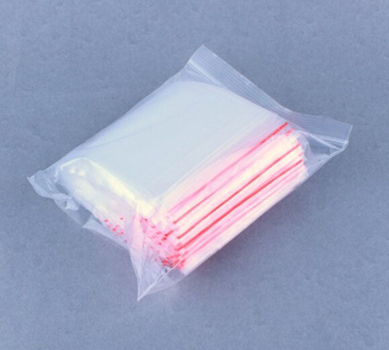 100 Small Clear Bags Plastic Poly Baggy Grip Self Seal Resealable Zip Lock
