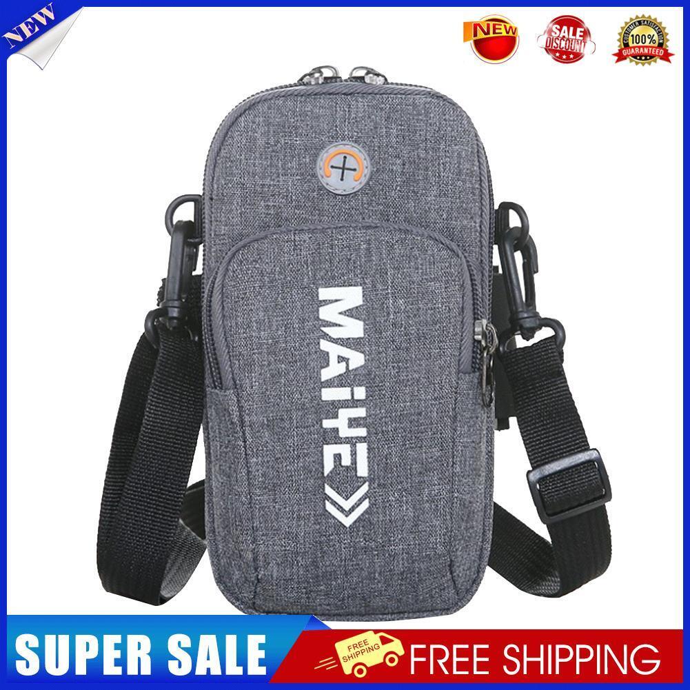 Sports Phone Bag Arm Purse Fitness Running Key Holder Money Wallet (Grey)
