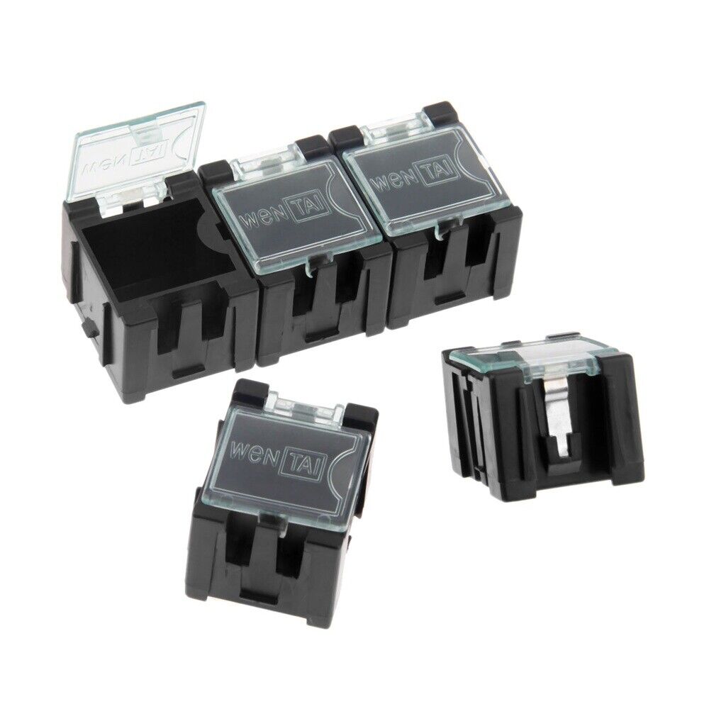 10X Plastic Black Electronic Components SMT SMD Storage Boxes Organizer Case Box