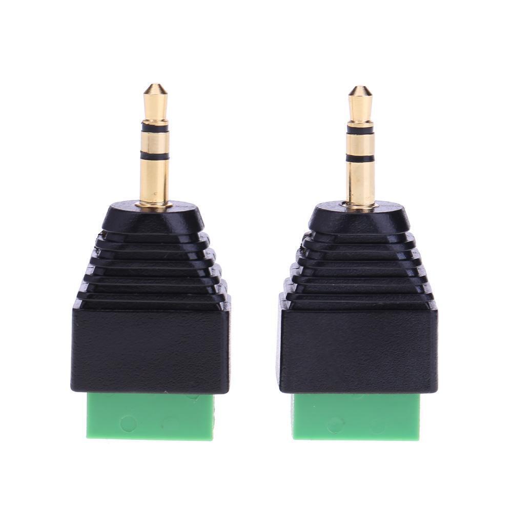 2pcs 3.5mm to Dual Channel Terminal Audio Male Plug Connectors Adapters