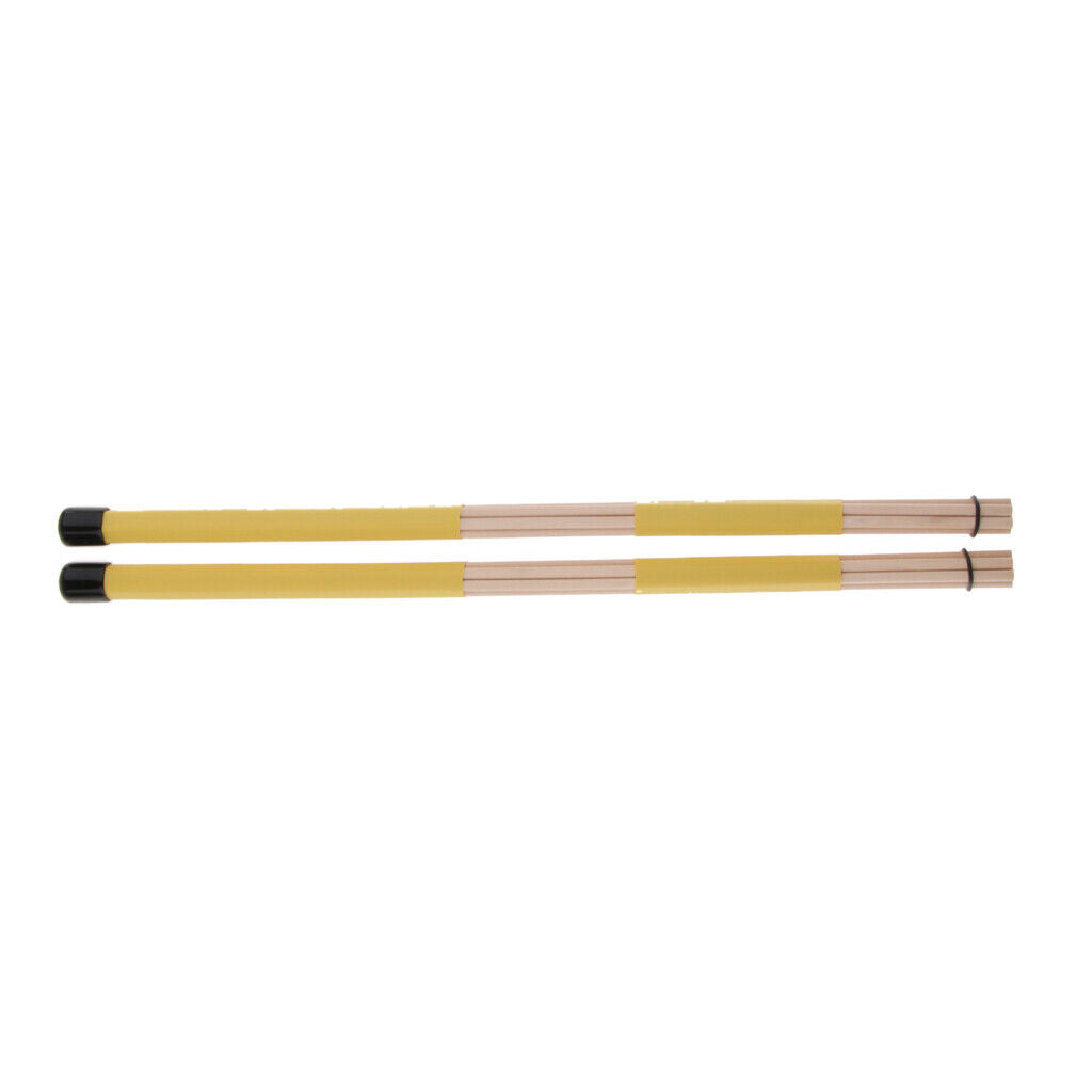 Pro Wooden Drumsticks Brushes Drum Sticks Rod for Drummer Yellow