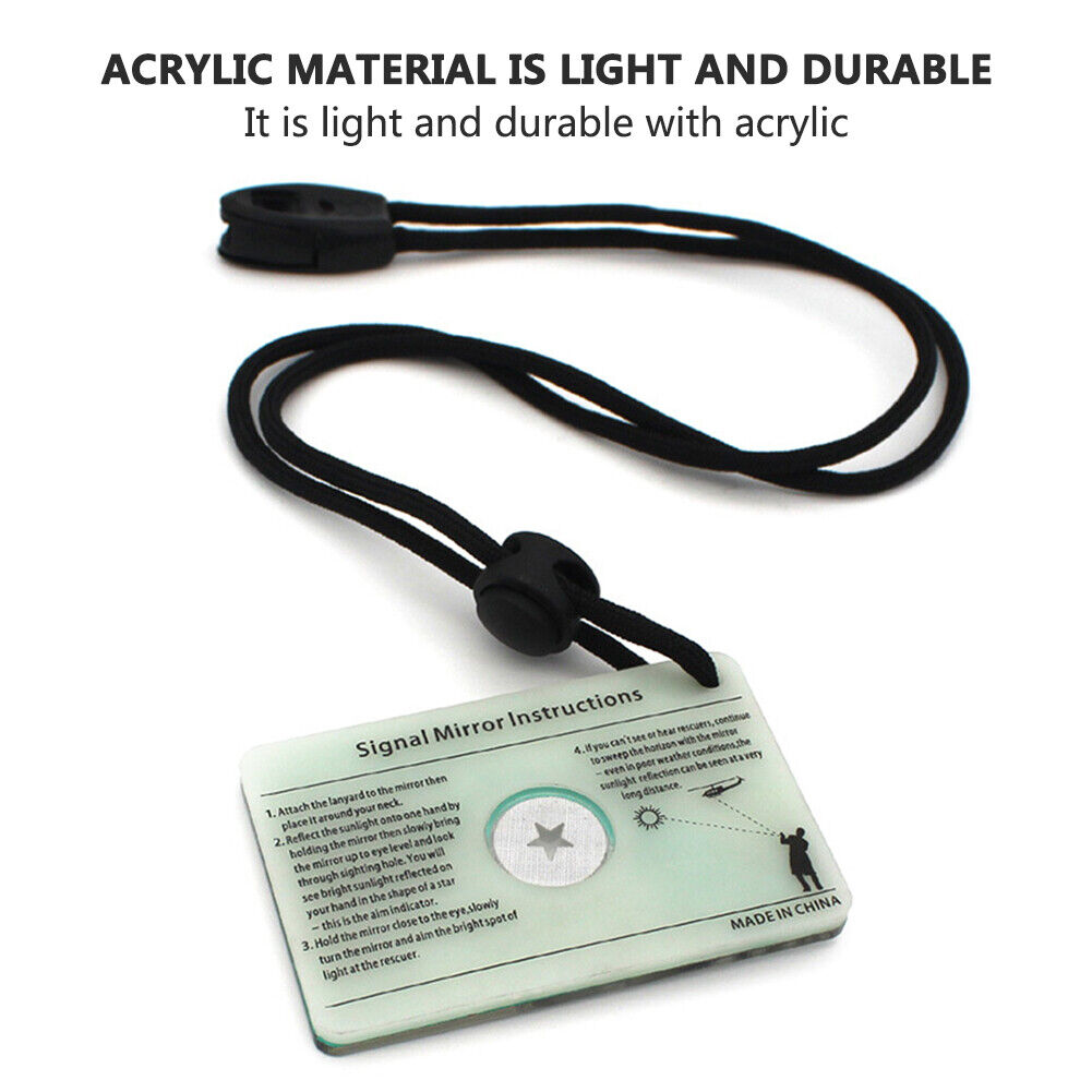 Survival Signal Mirror Marine Kayak Emergency Rescue Outdoor Portable Tools
