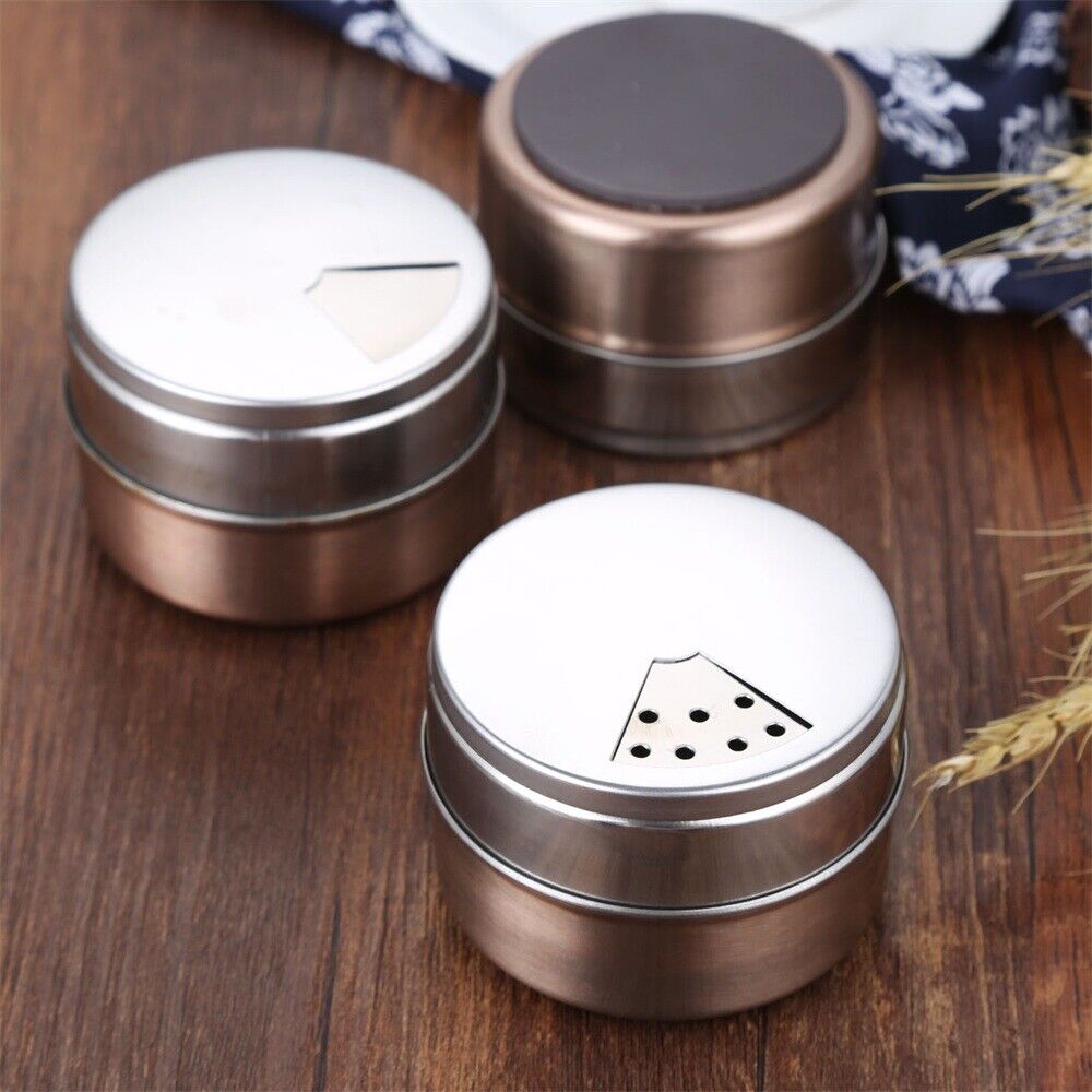 1pc Magnetic Spice Jars Stainless Steel Outdoor Camping Condiment Containers
