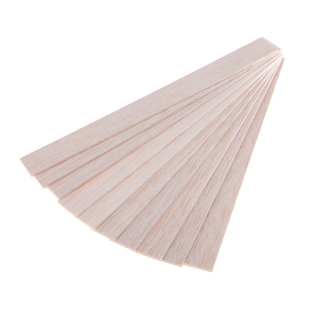 20 Pieces Unfinished Balsa  Sticks Rectangle Rod for  Strips Craft