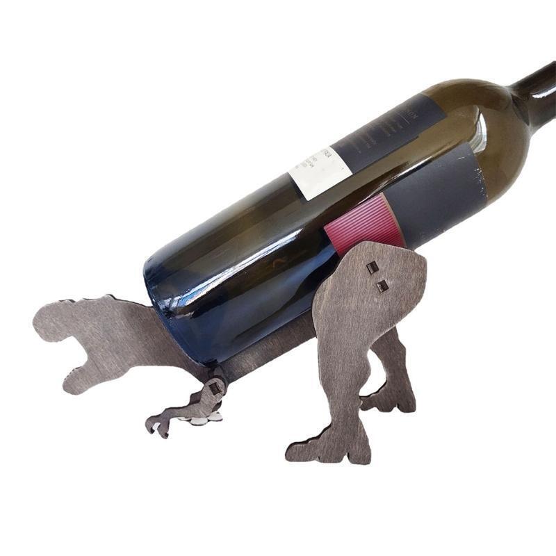 Wooden Wine Holder Decorative Abstract Dinosaur Shape Red Wine Racks Home Decors
