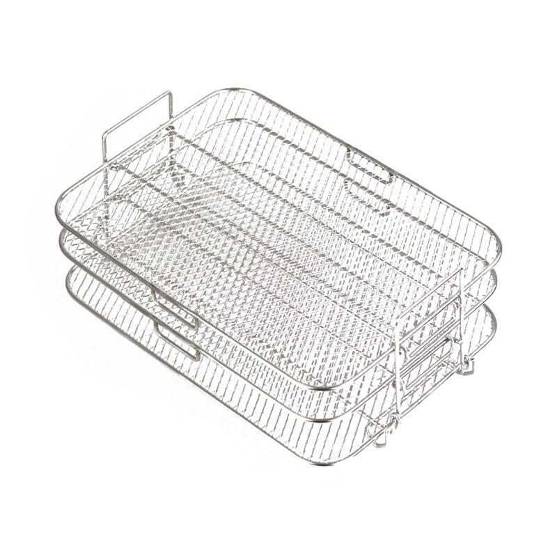 Multi-purpose Air Fryer Rack Toasts Holder Three Layer Square Stackable Racks