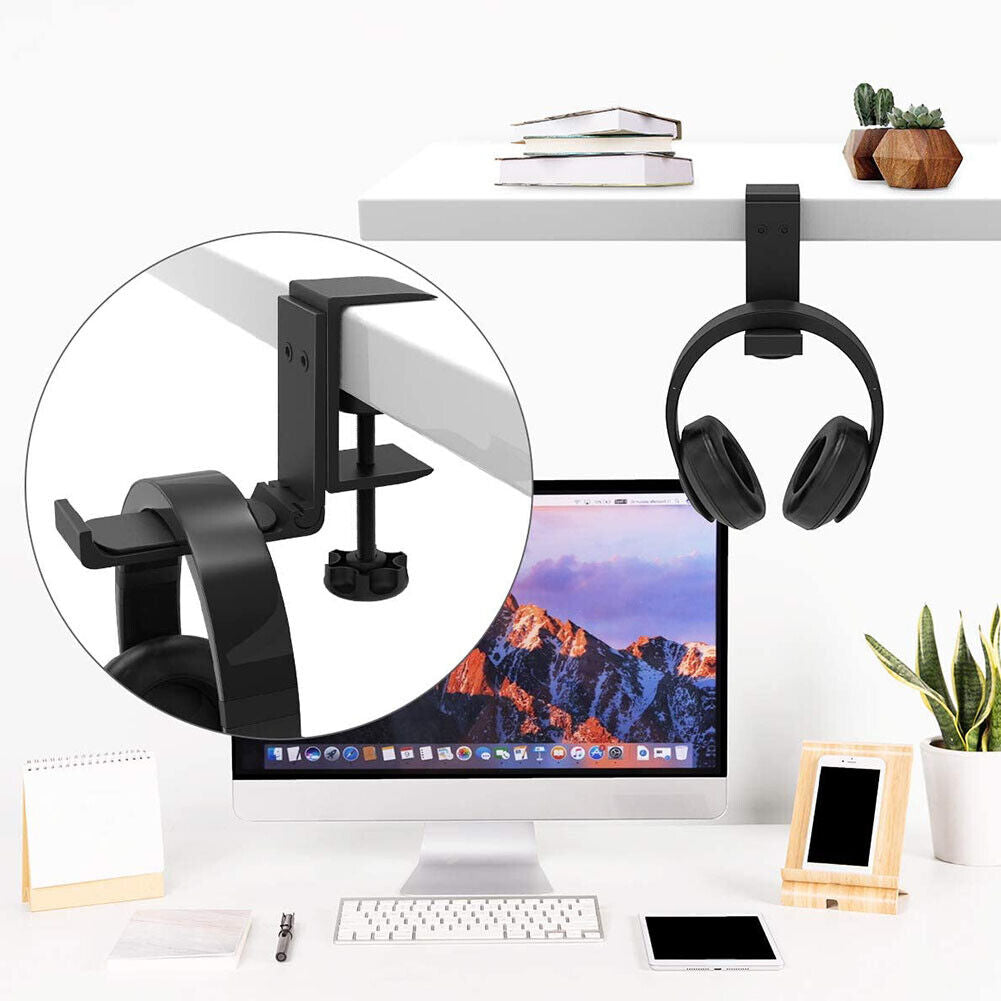 Aluminum Alloy Headset Holder Adjustable Foldable Headphone Hanger Bracket