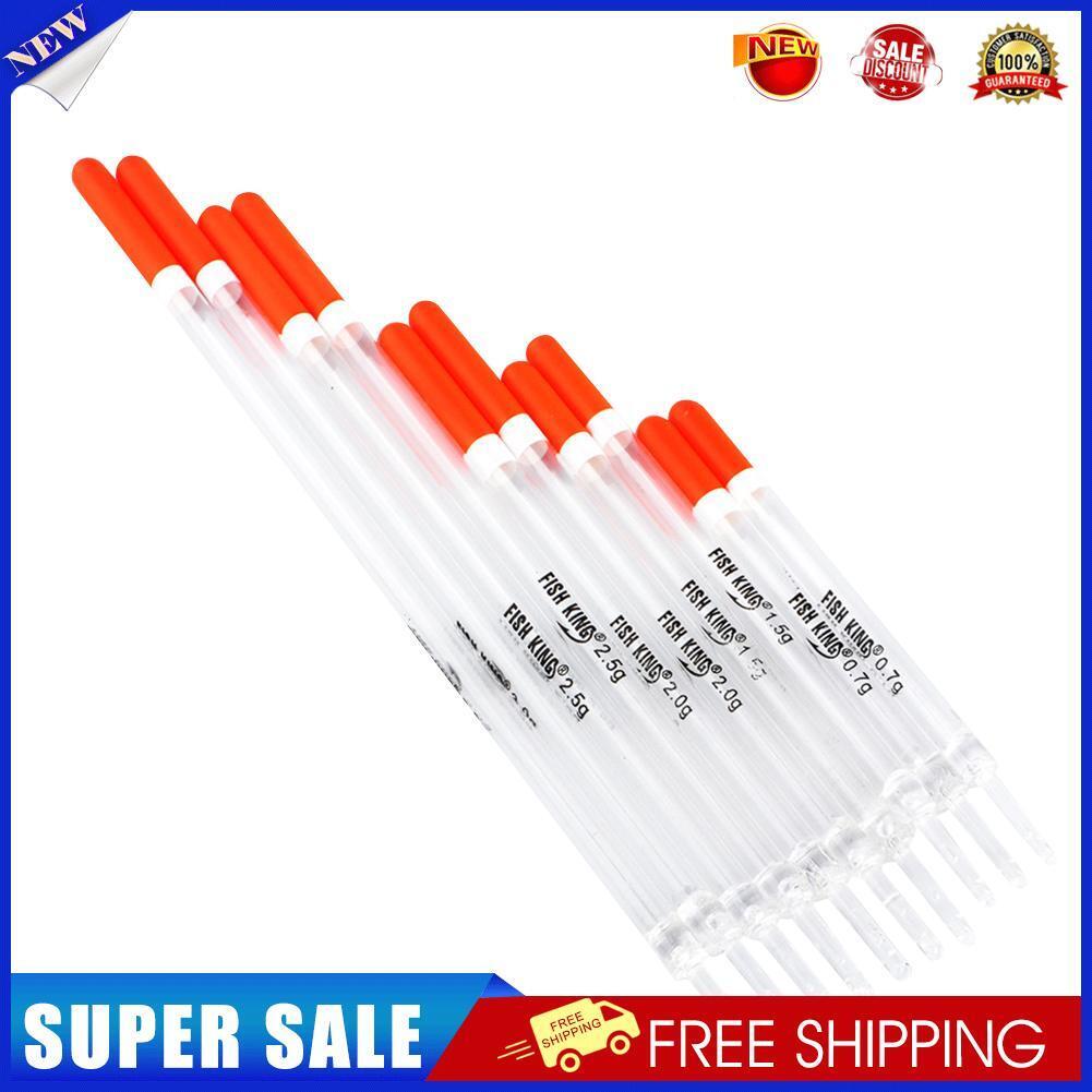 10pcs/Set Transparent Fishing Floats Plastic Hollow Stick Buoy Tube Waggler