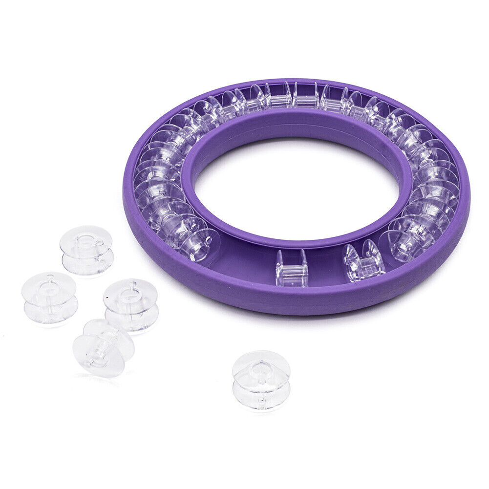 DIY Portable Bobbin Holder Silicone Round Sewing Needles Saver (Purple)