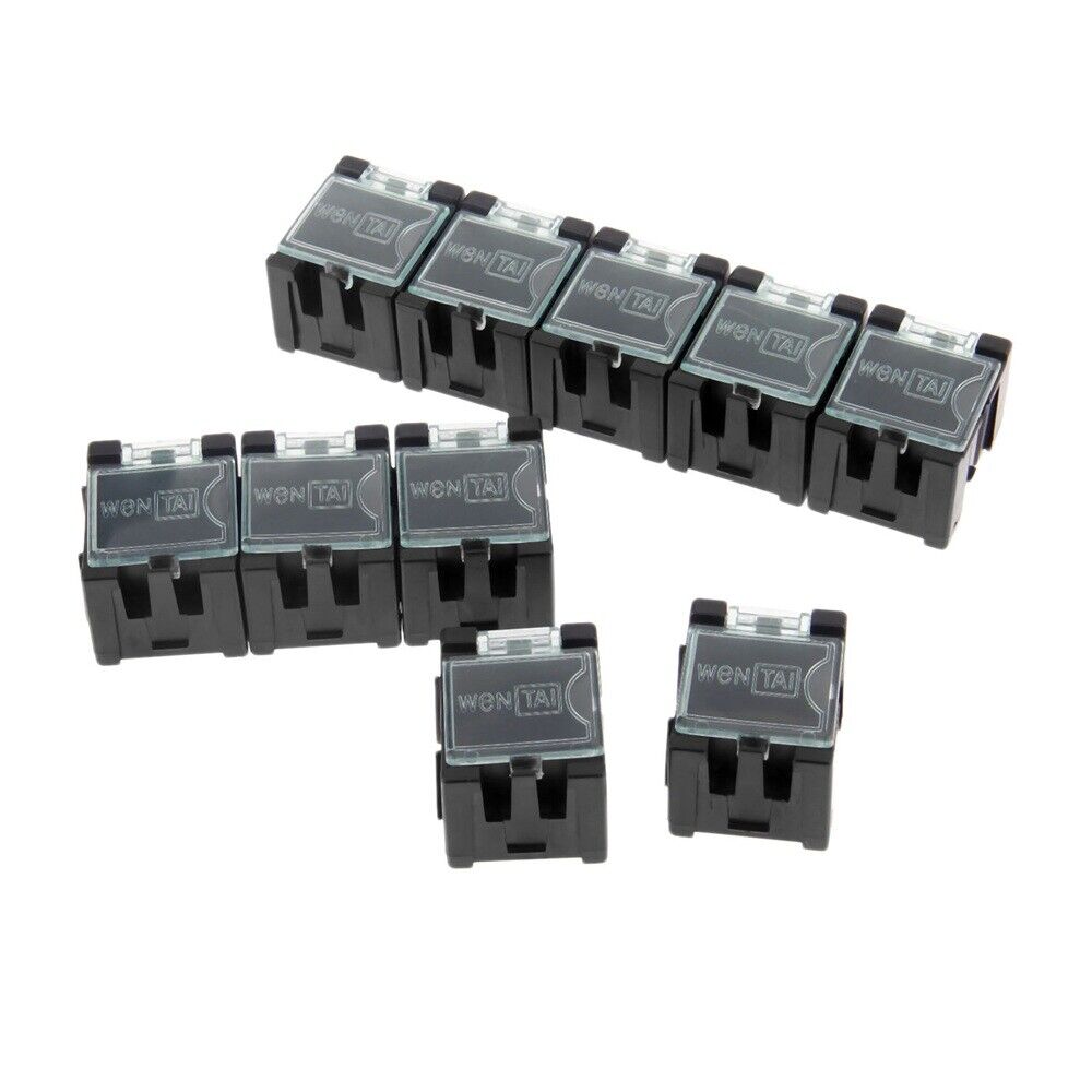10X Plastic Black Electronic Components SMT SMD Storage Boxes Organizer Case Box