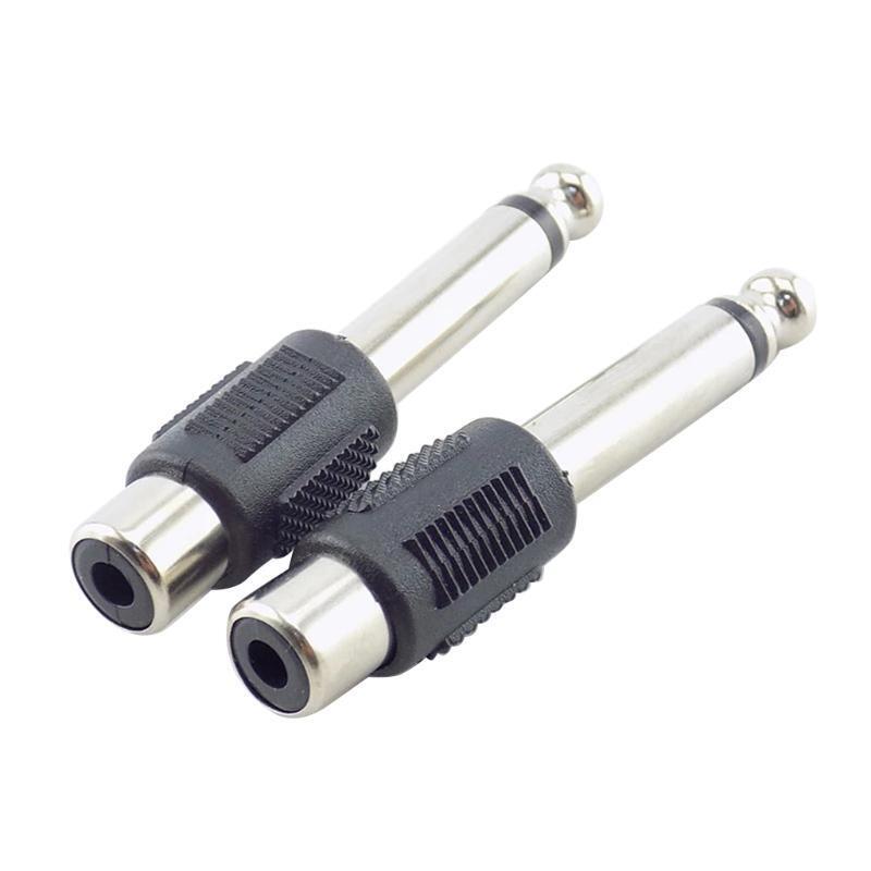 RCA to 1/4" Audio Adapter 6.35mm Plug Male to RCA Female Connectors 4-Pack
