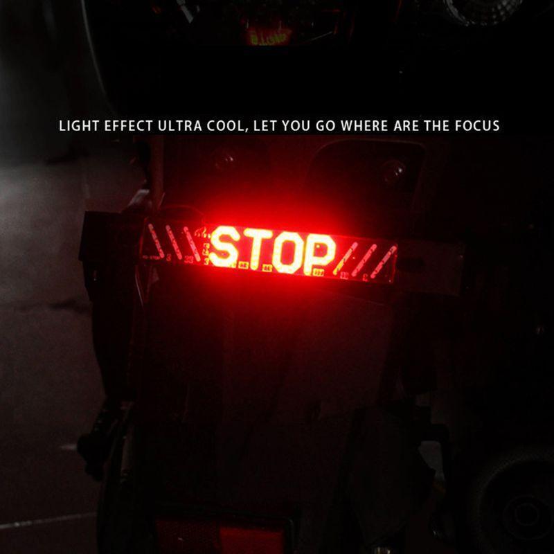 Upgraded Motorcycle Brake Taillight Light Licence Plate Number STOP Indicator