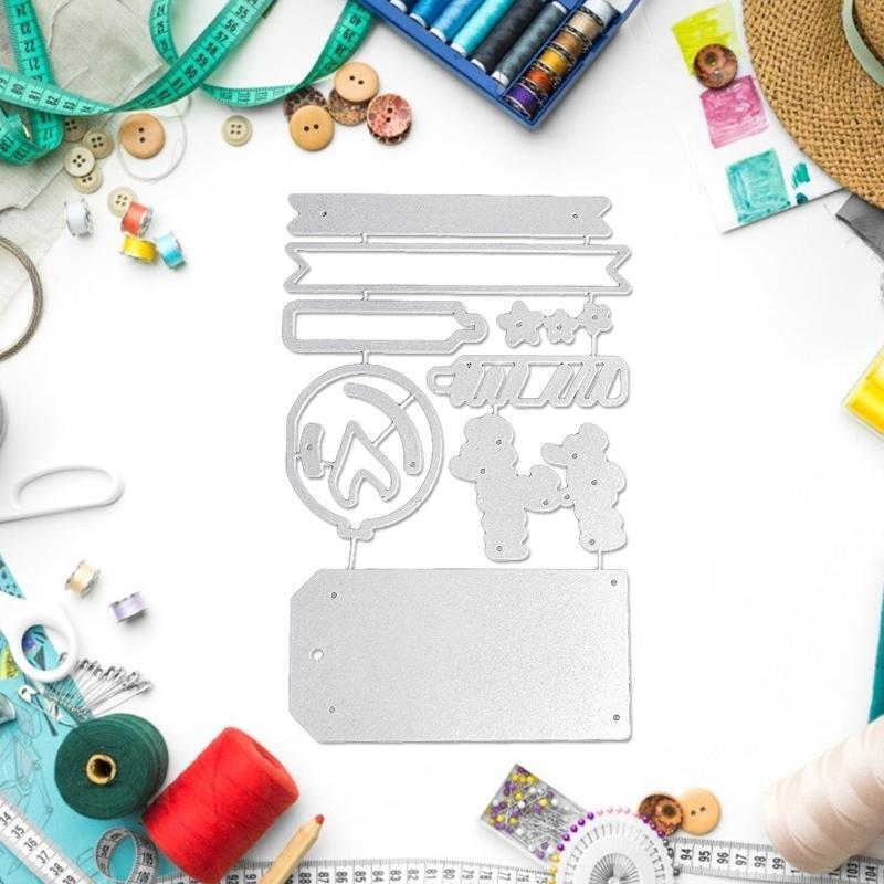 Birthday Tag Metal Cutting Dies Handmade Crafts DIY Scrapbooking Embossing