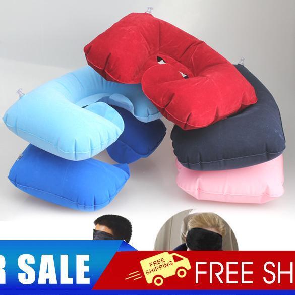 Travel Essential Fashion Multifunction Inflatable Pillow Patch Earplug New