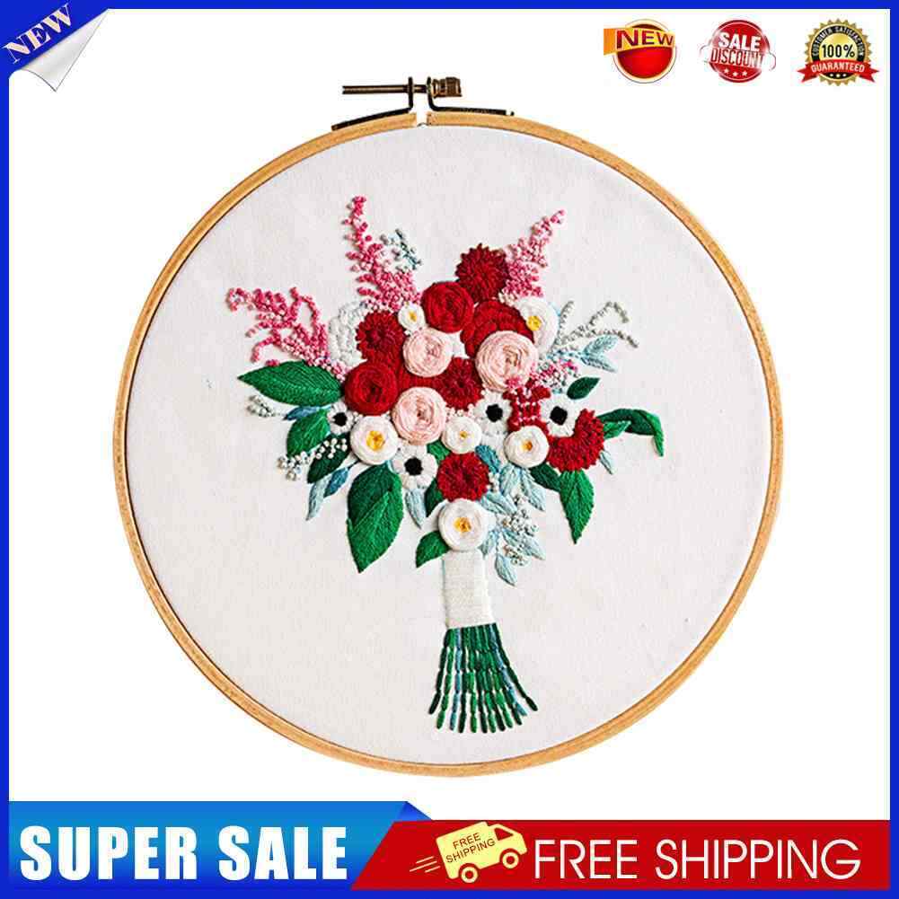 DIY Flowers Stamp Embroidery Craft Cross Stitch Kit Needlework (511217)