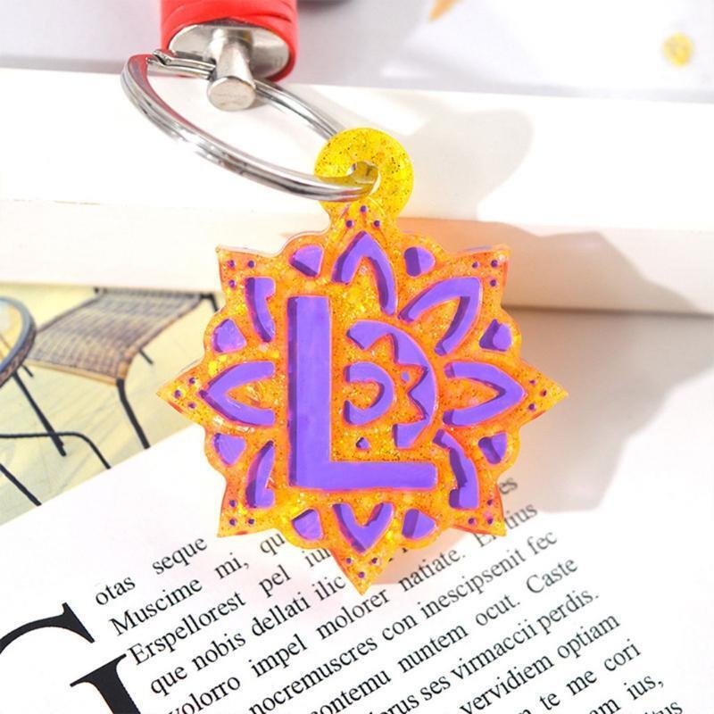 Mandala Letter Mold for Keychains Fridge Magnets  Ornaments Pendant Decorations