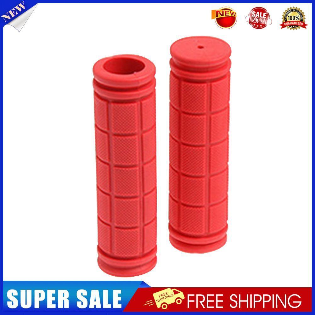 2x Rubber Bike Handlebar Grips Anti-Skid Fixed Gear Bicycle Grips (Red)