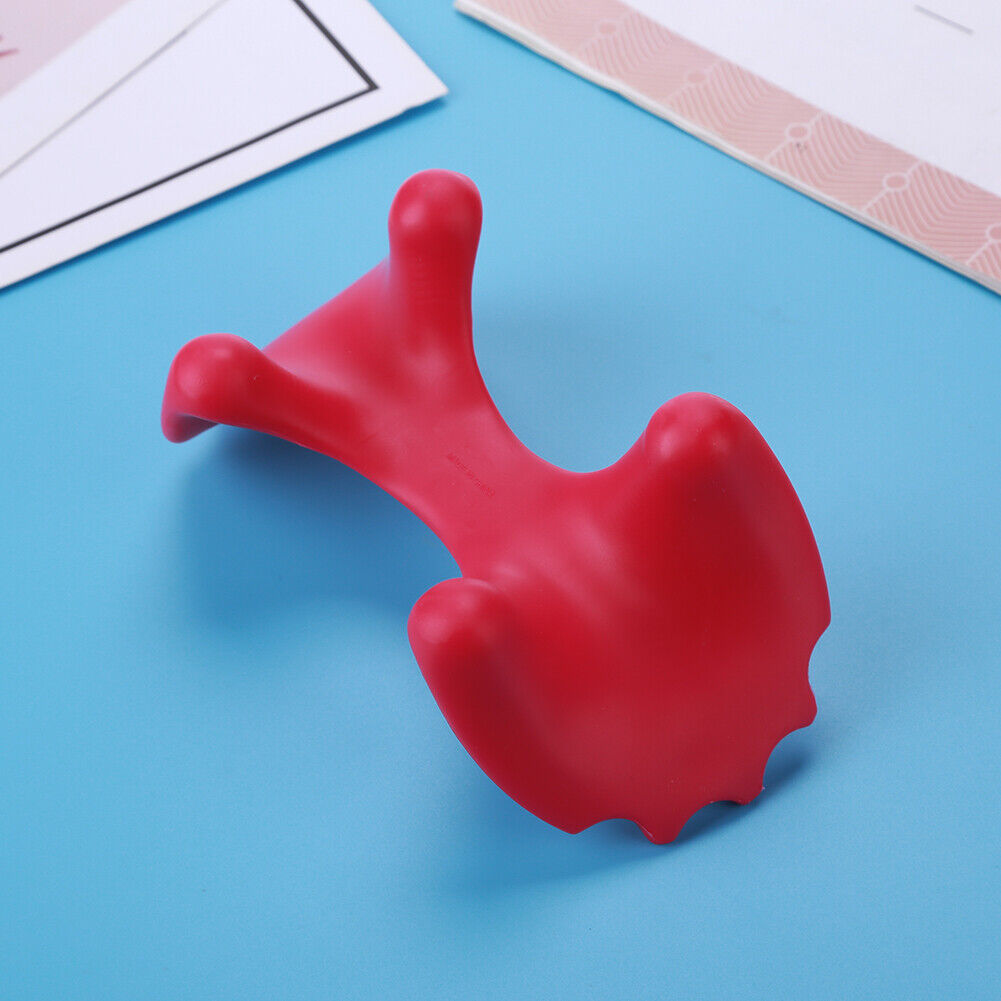 Portable Plastic Manual Cervical Massager Shoulder Head Back Tool (Pink)