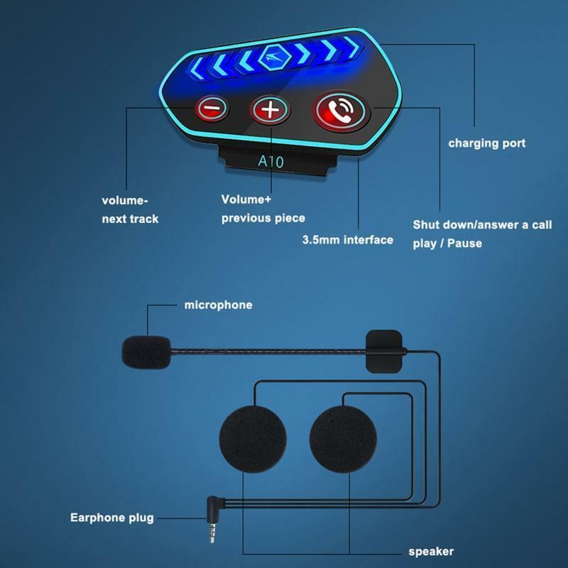 Long Standby Helmet Headphone Wireless Bluetooth-compatible Headphone for Rider
