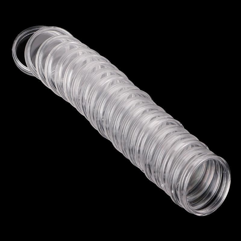 100 Coin Holder Capsules 30mm Round Box Plastic collectibles Storage Organizer